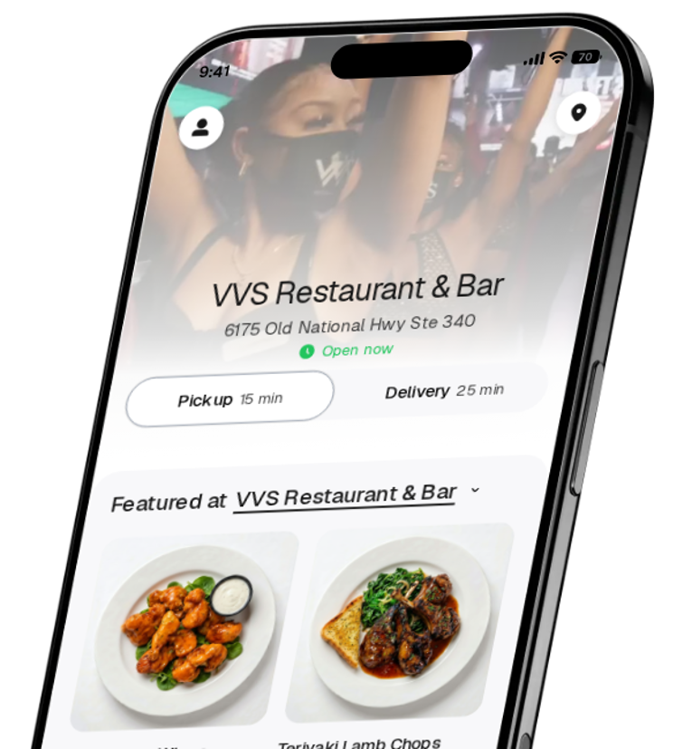 VVS Restaurant & Bar app preview
